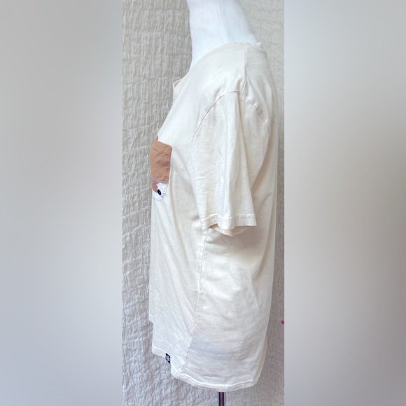 WTO2 Cream T-Shirt With Brown Camo Pocket Men Size Large - Picture 4 of 6